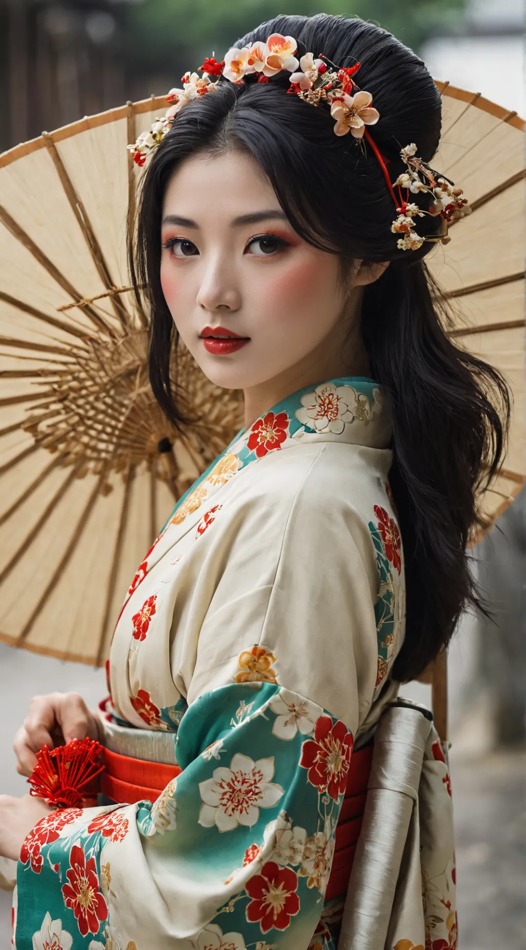 ai character: Japan Gejsha  background