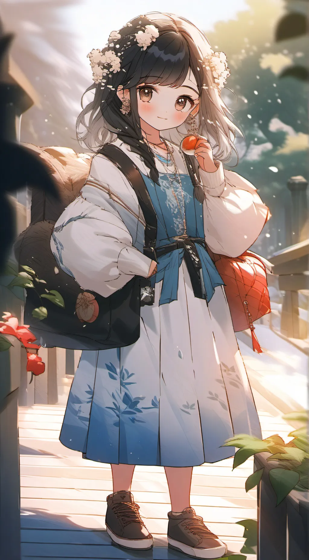 ai character: cute girl  background