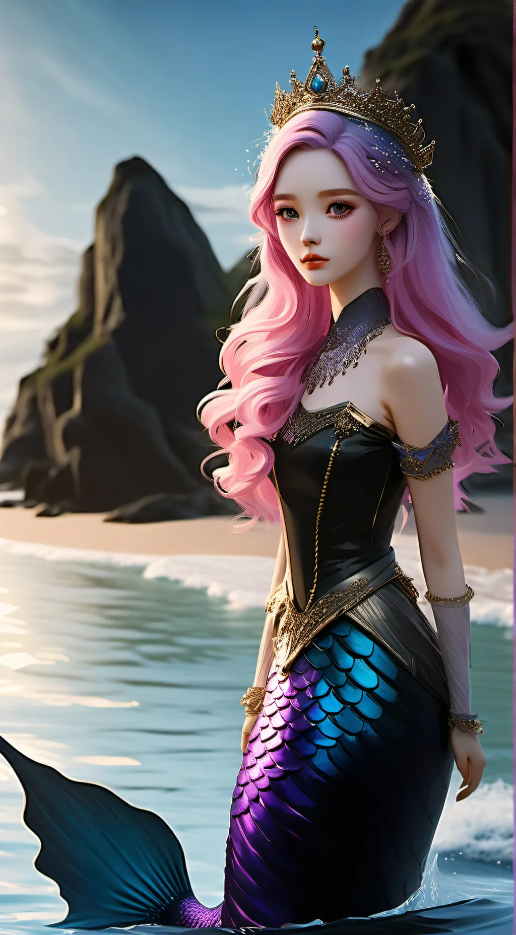 ai character: Luna the Mermaid  background