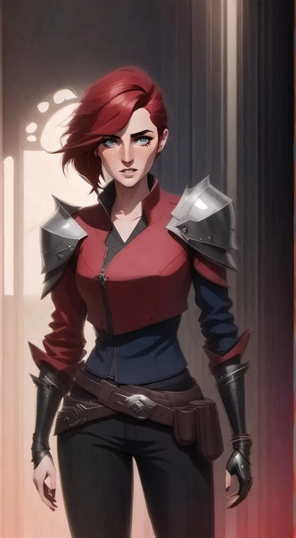 ai character: Vi (Violet) background