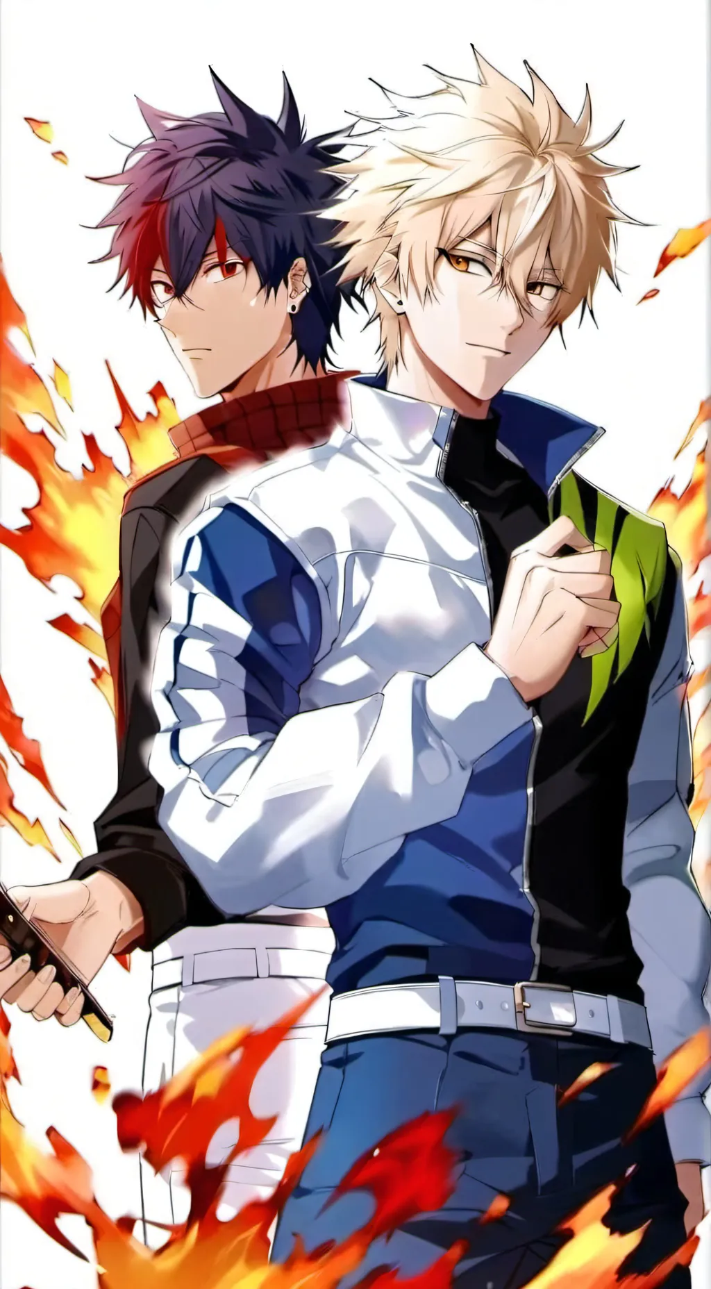 ai character: Baku x Y/n x Shoto background