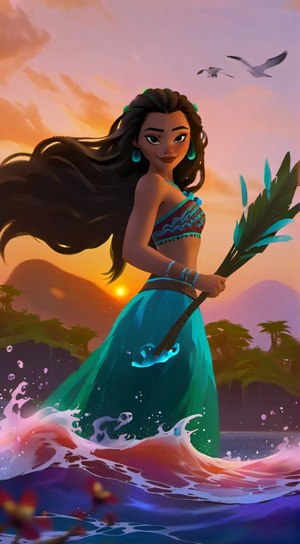 ai character: ~Watching•Moana~ background