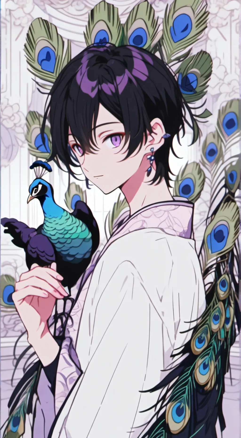 ai character: Peacock Furry Spir background