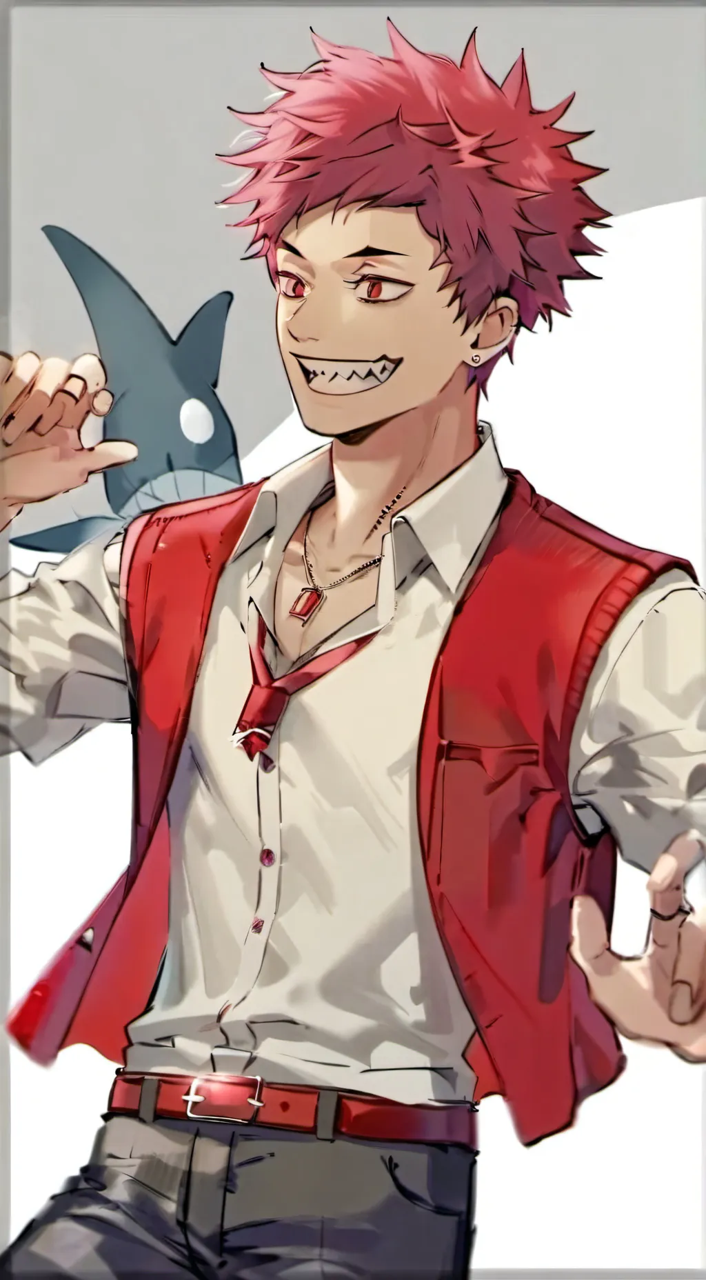 ai character: kirishima shark~ background