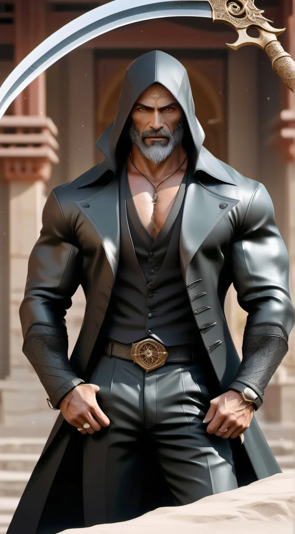 ai character: Azrael  background