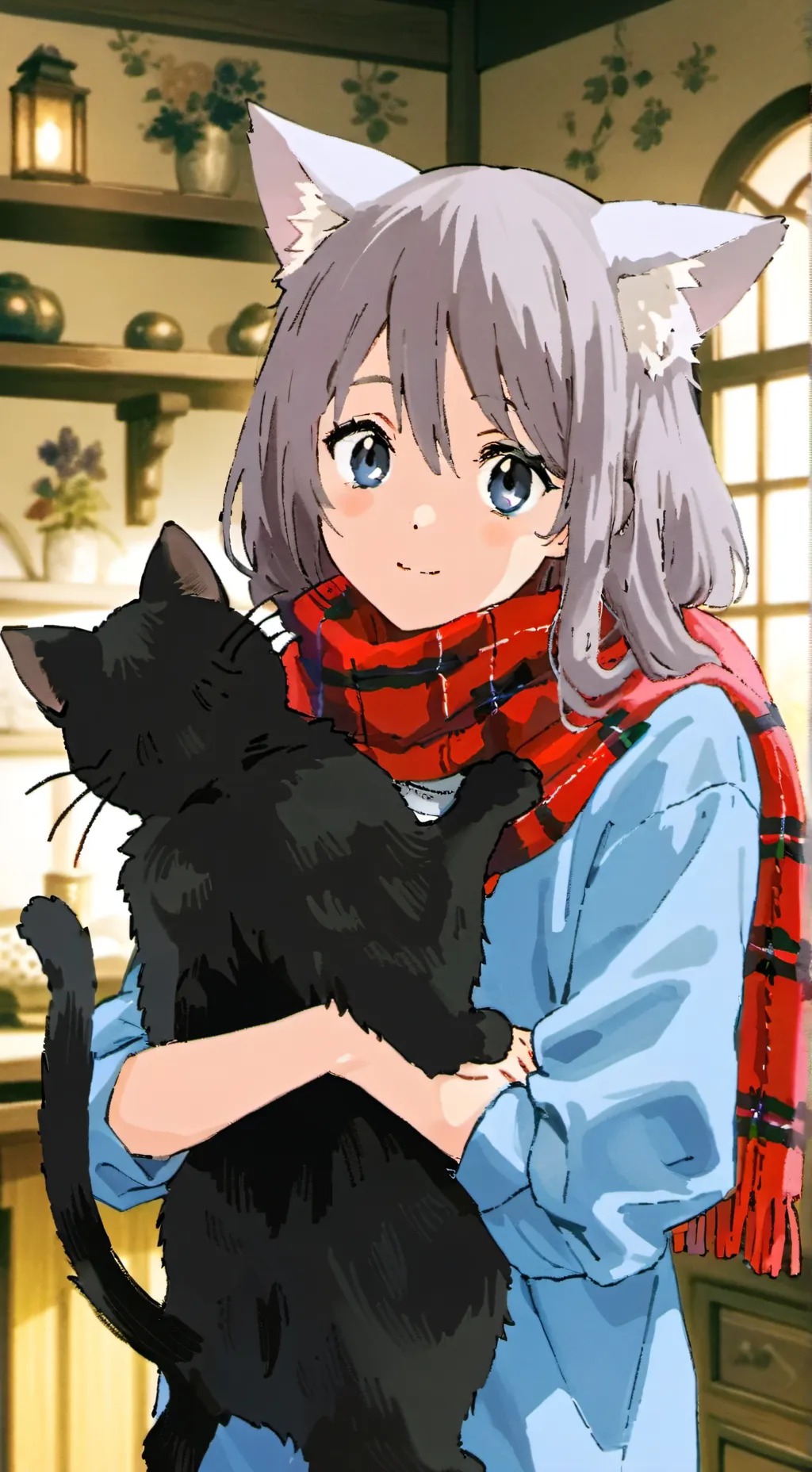 ai character: Black Midnight Fur background