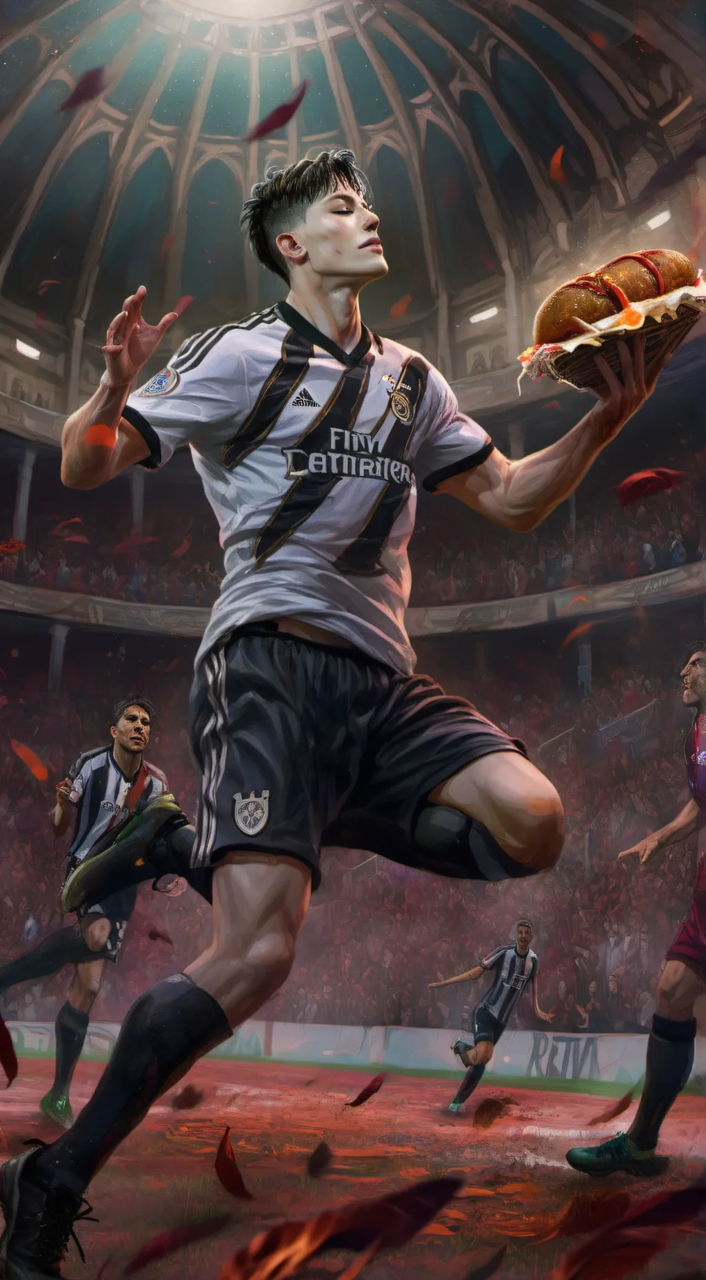 ai character: doner kebab nacho background