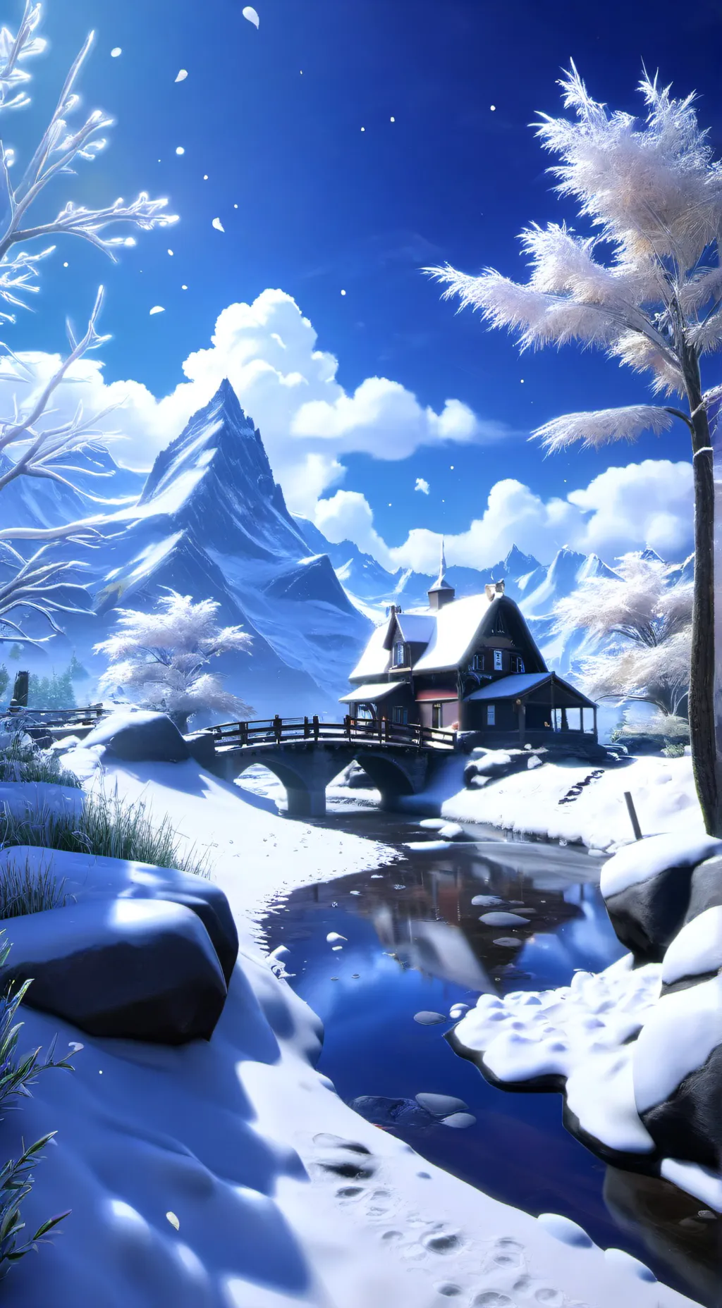 ai character: MHA snow day! background