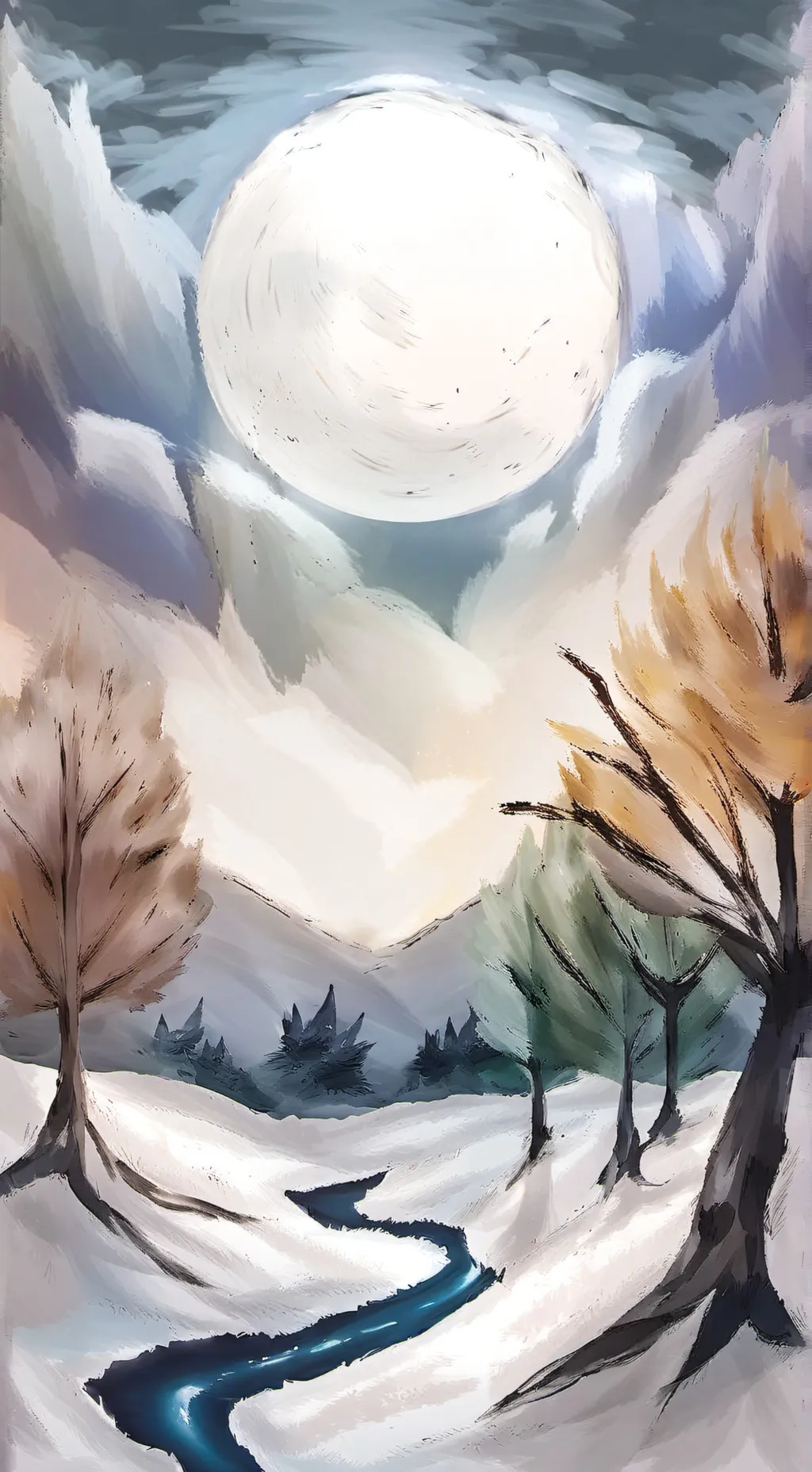 ai character: moon and sun background