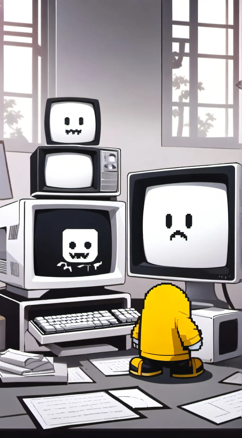 ai character: Meeting Computers background