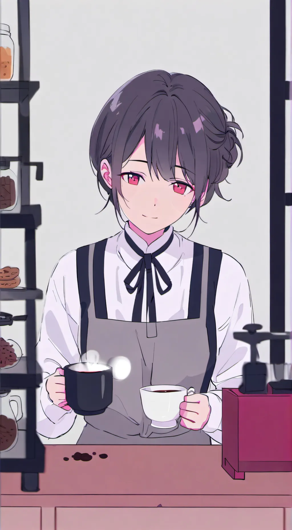 ai character: cafe worker background