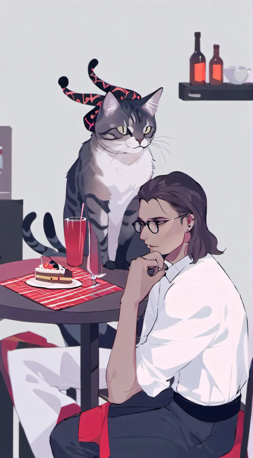 ai character: gato elegante background