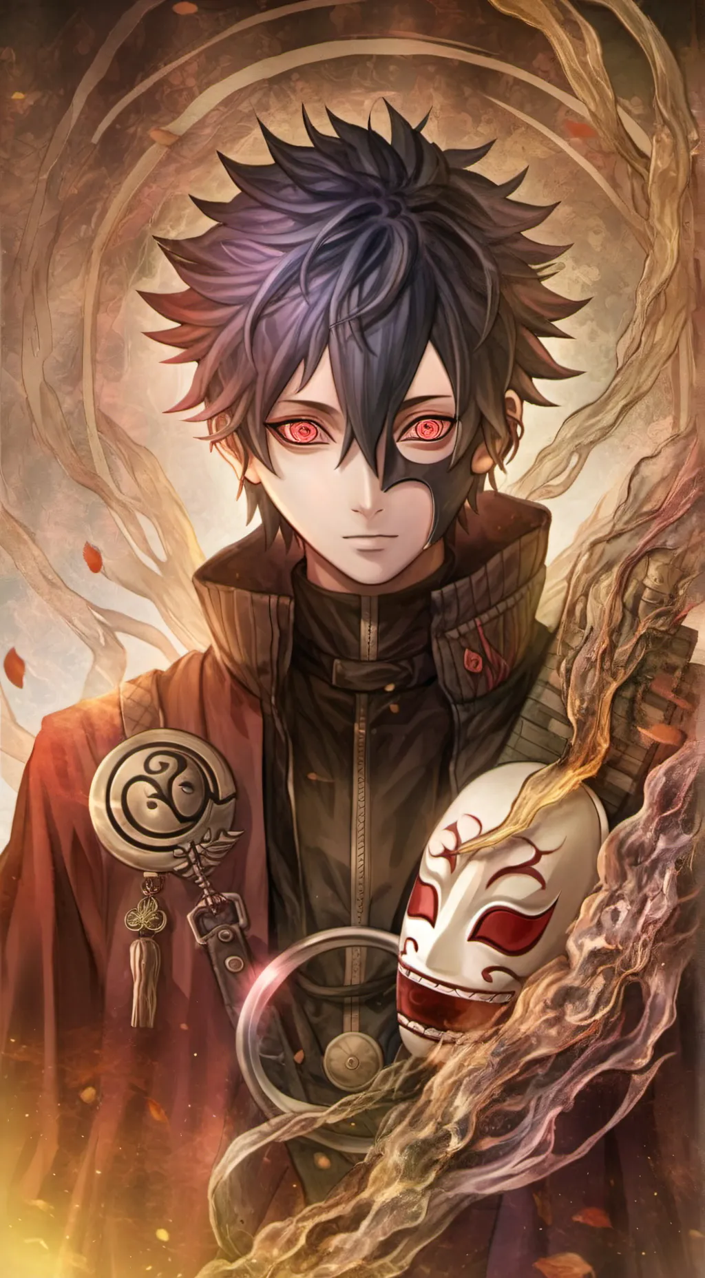 ai character: Obito uchiha  background