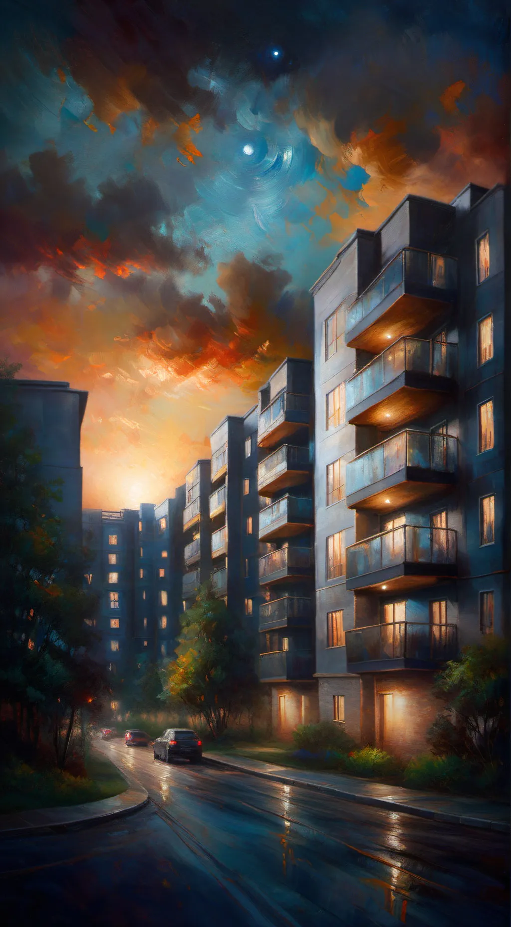 ai character: Dark Apartment background