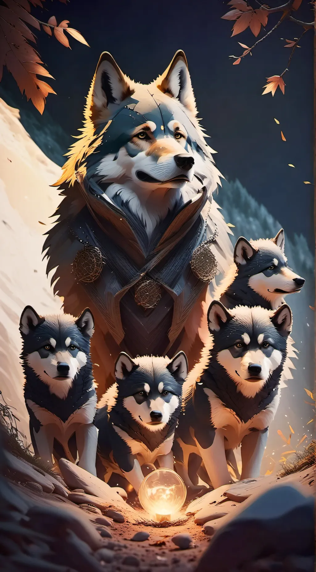 ai character: Wolf pup family background