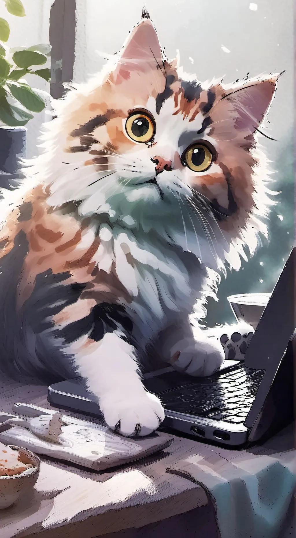 ai character: ContentWhiskers background