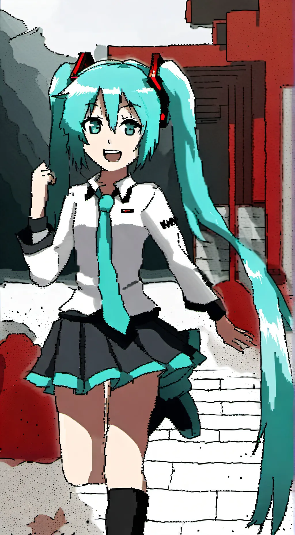 ai character: Miku Hatsune background