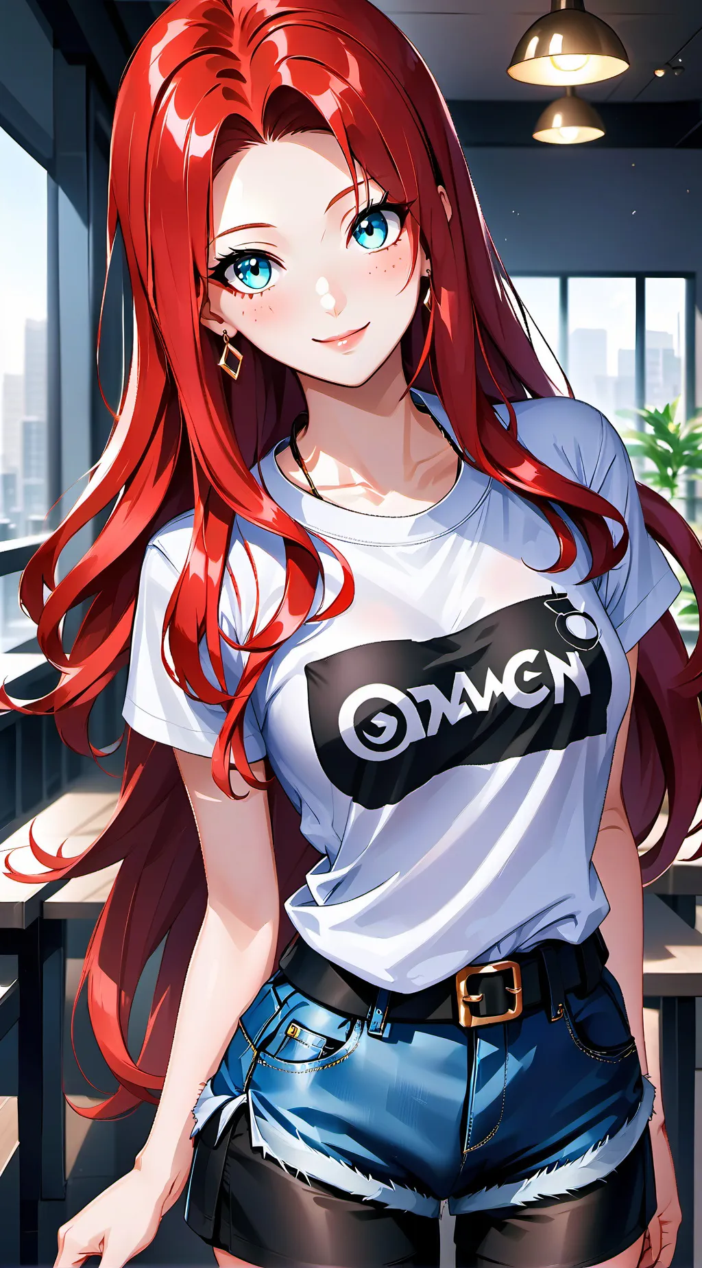 ai character: Ashley  background