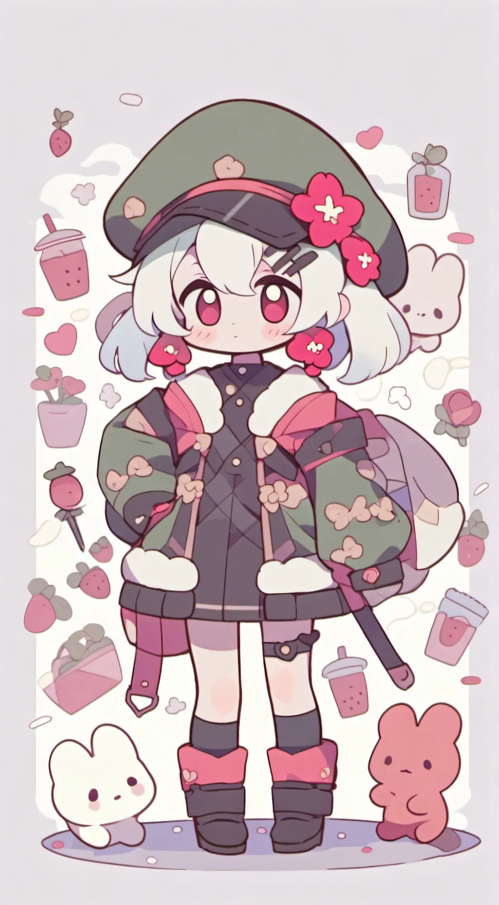 ai character: Violetvsfathergray background
