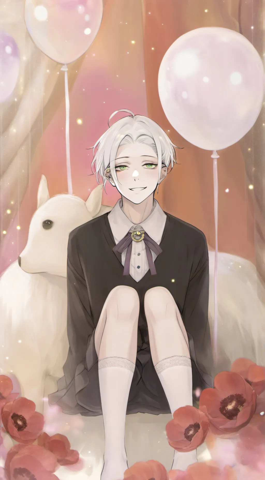 ai character: uhm don't mind..  background