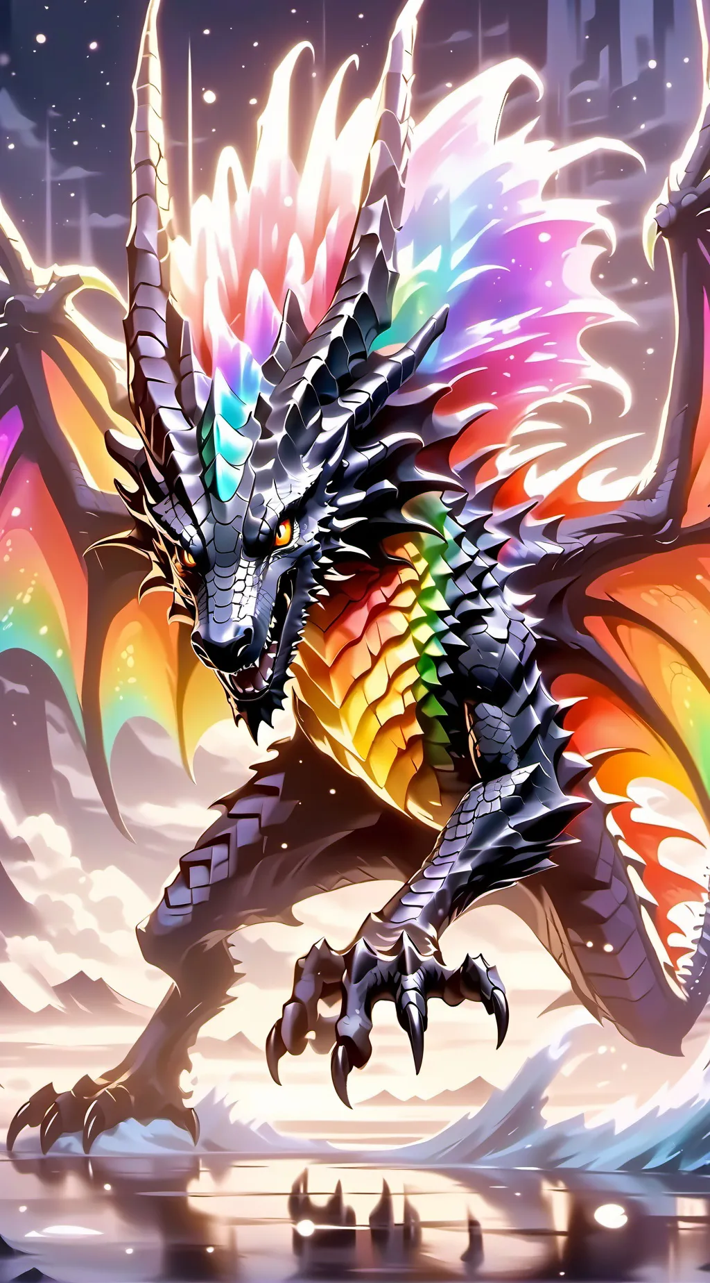 ai character: iridescent  background