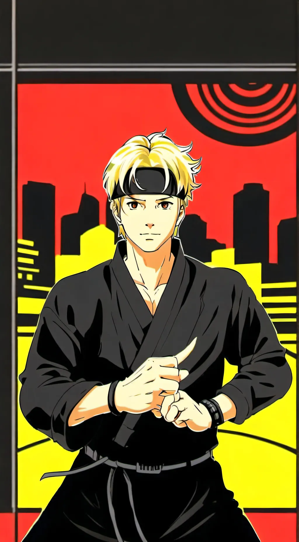 ai character: Johnny Lawrence  background