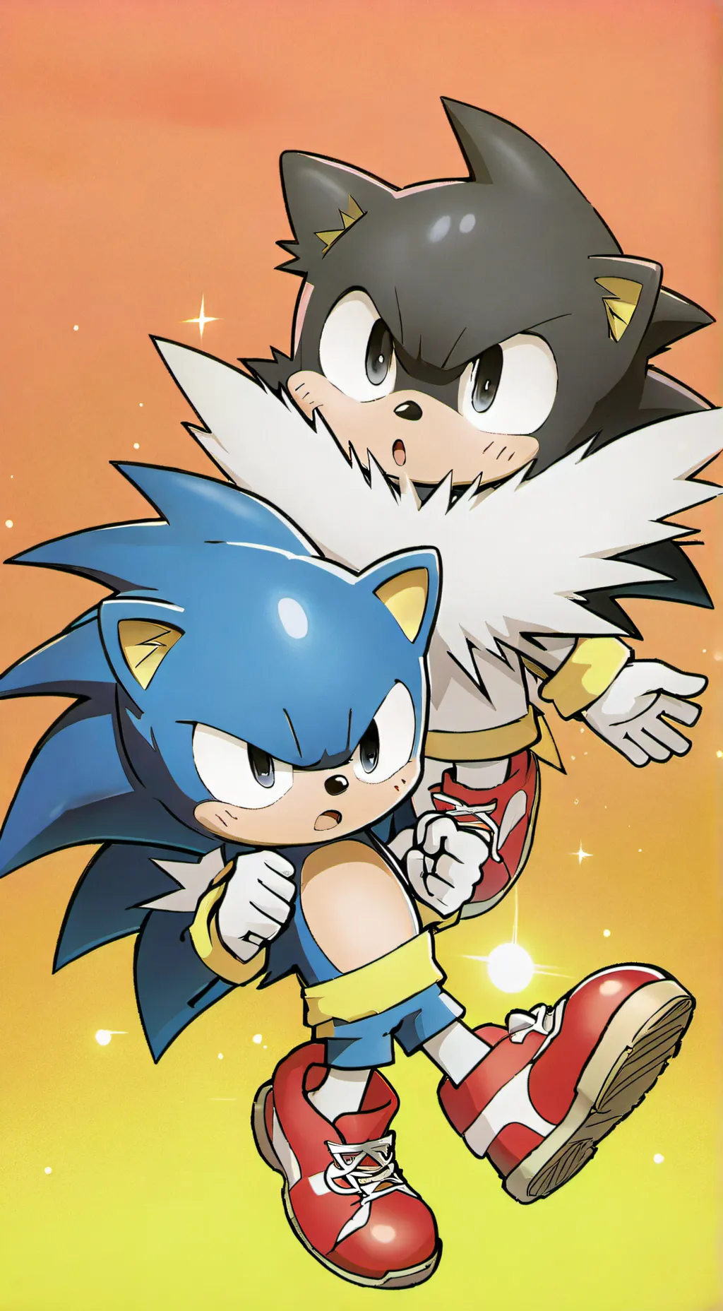 ai character: amy and sonic meme background