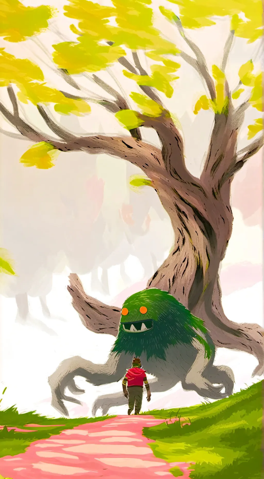 ai character: giant tree boss background