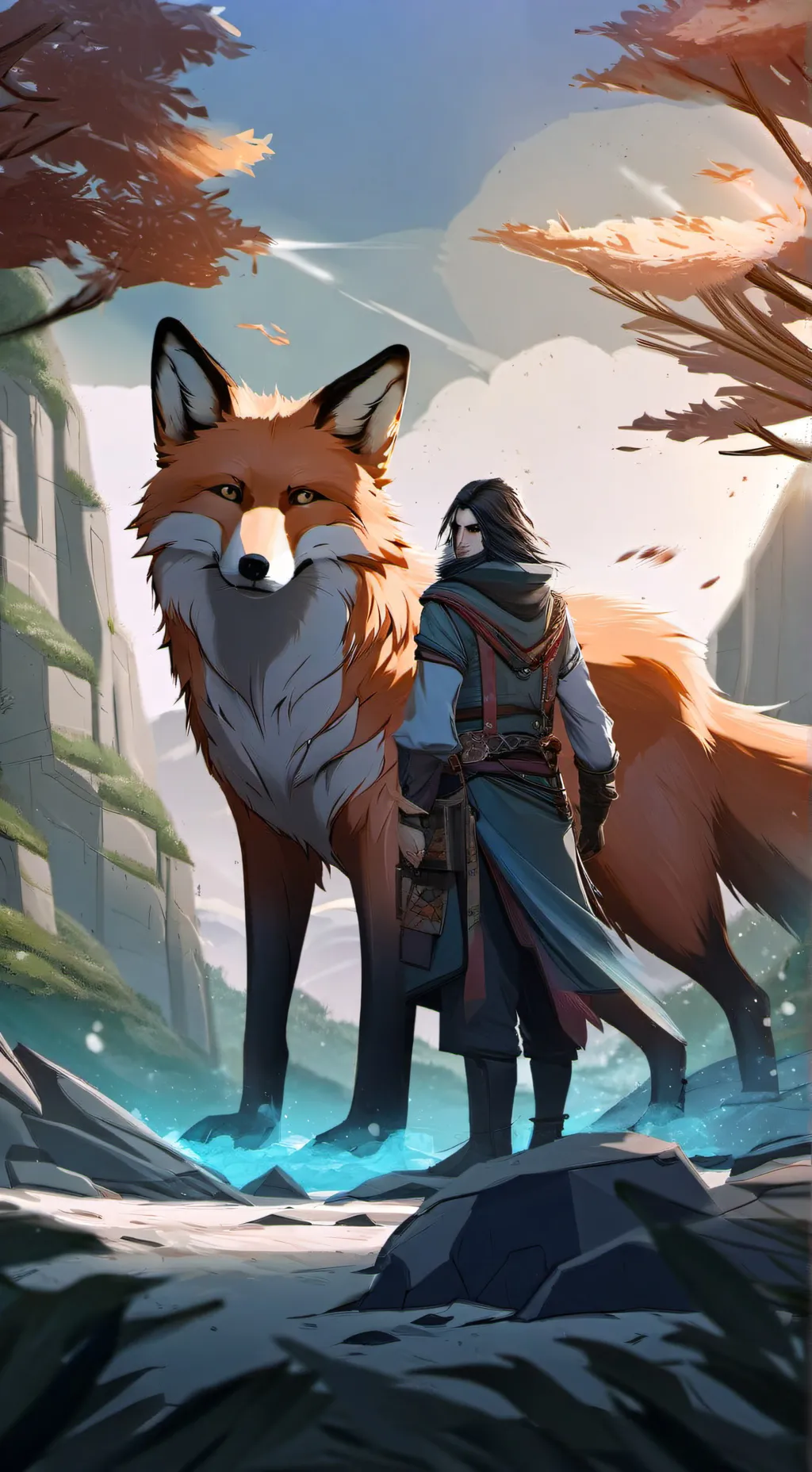 ai character: Hogwarts fox background
