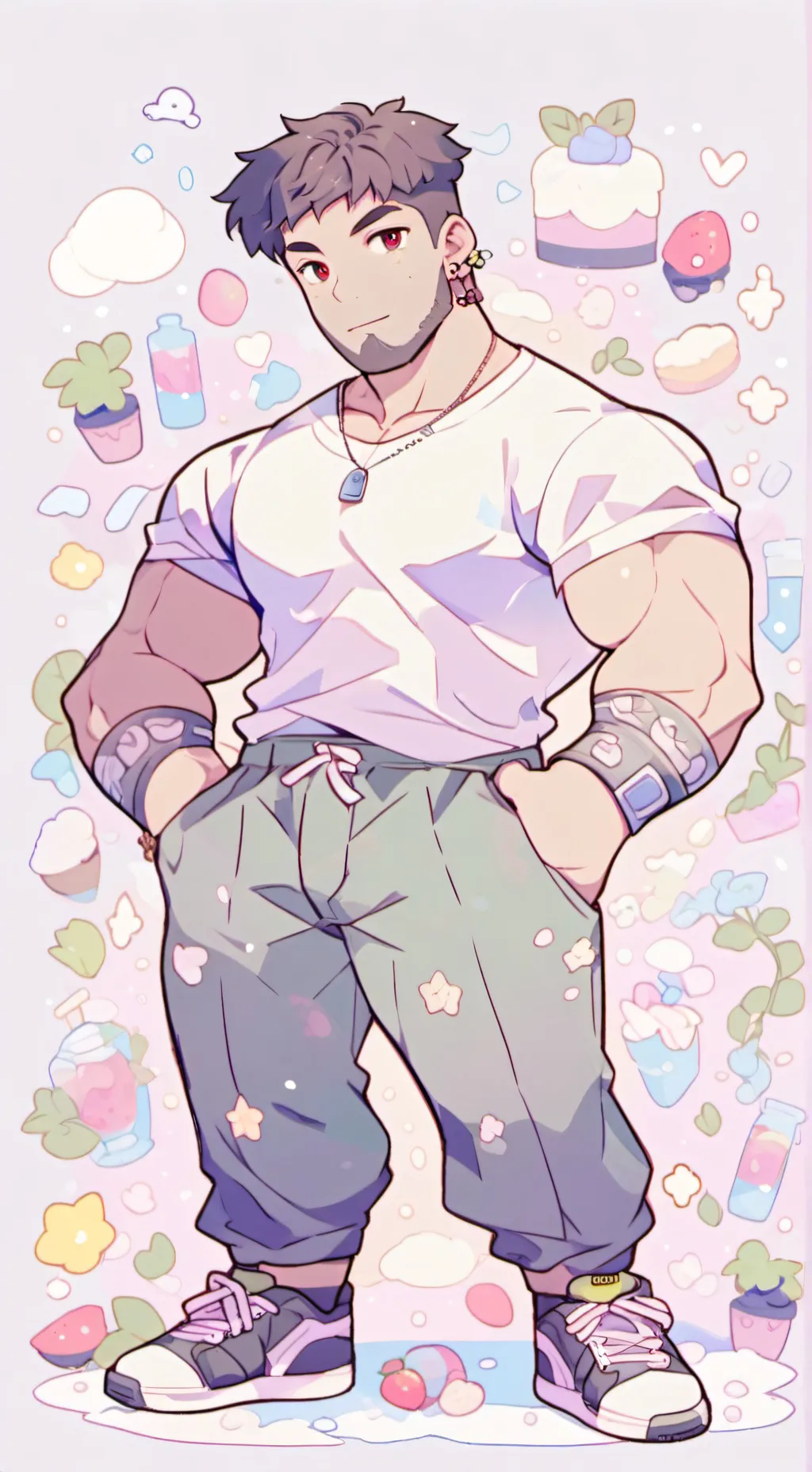 ai character: 🪼🍓Leo🍓🌄 background