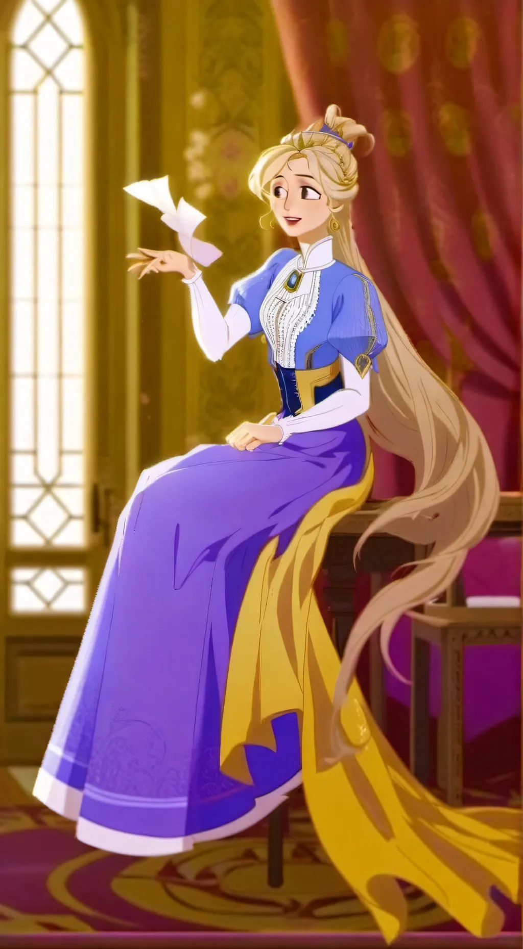 ai character: rapunzel  background