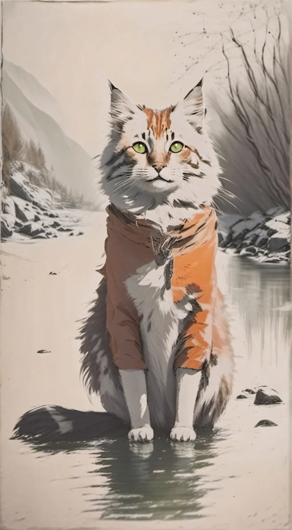 ai character: salmon tail background