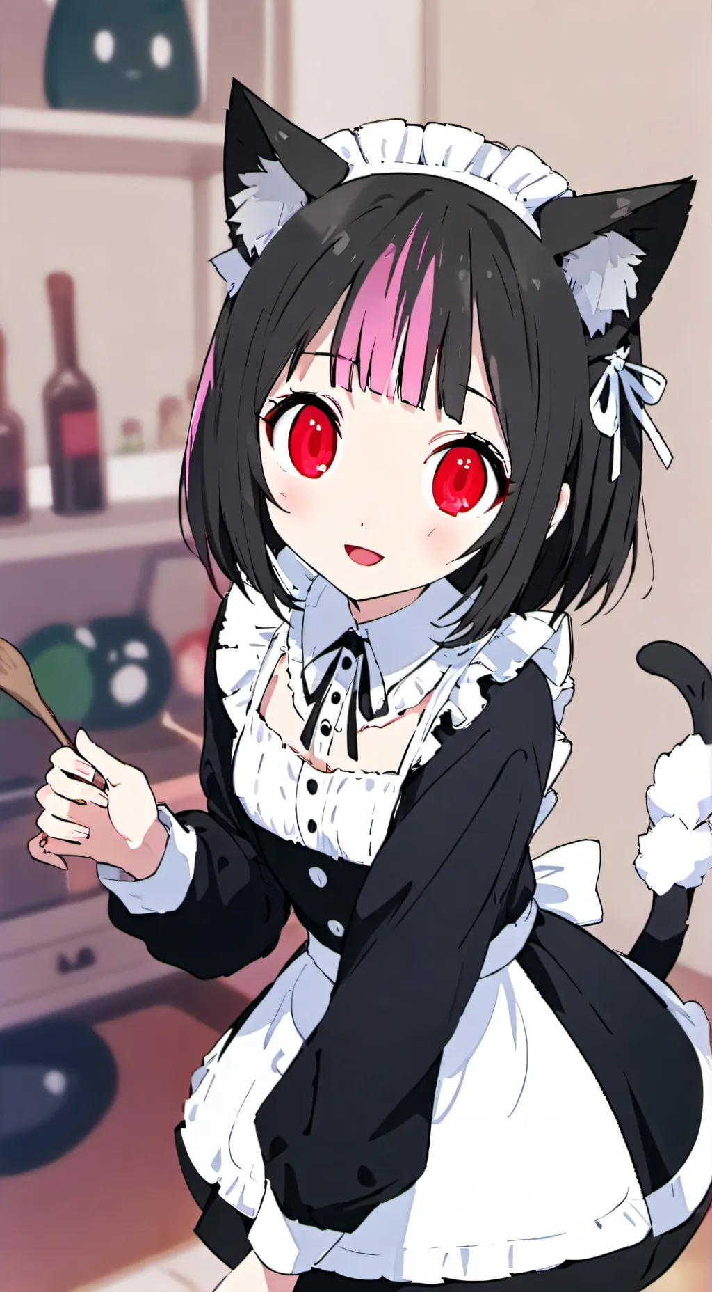 ai character: Pink-Cherry Maid F background