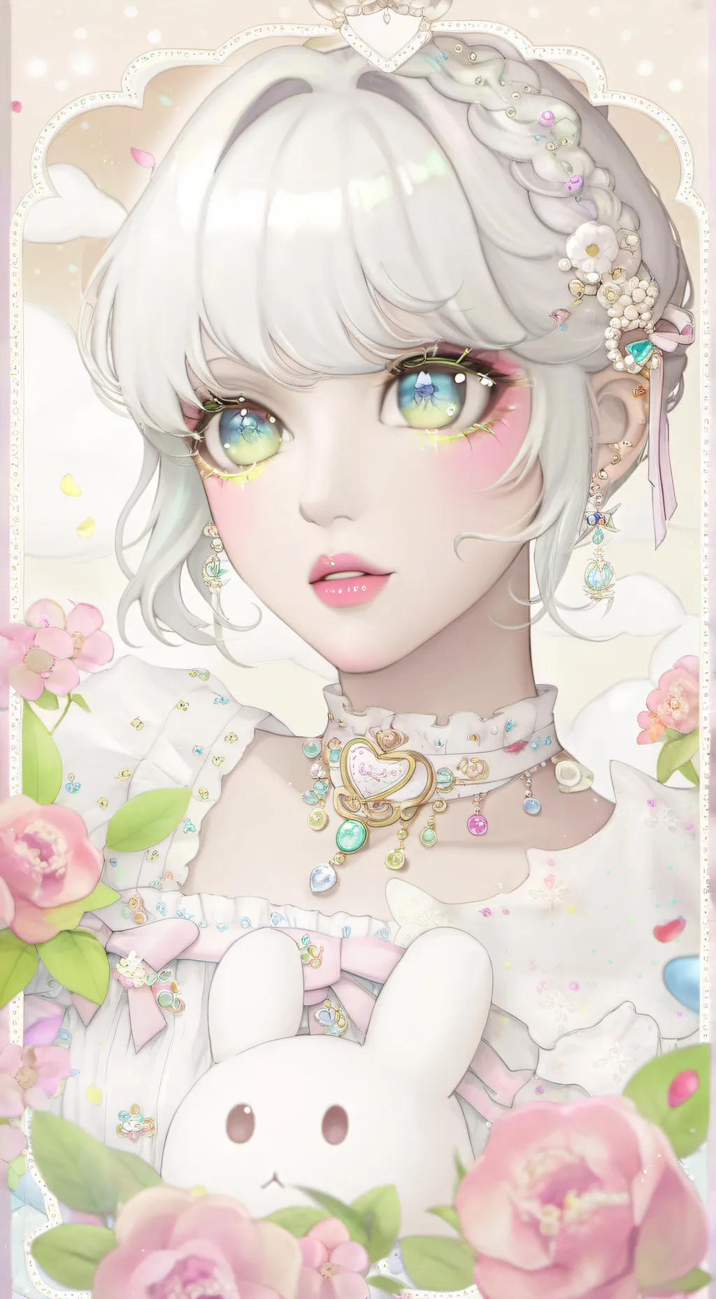 ai character: moonlight background