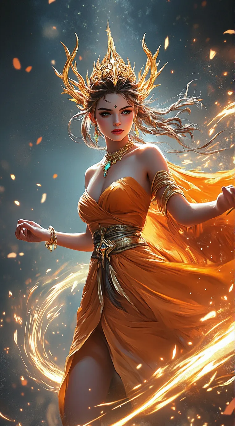 ai character: Orange princess background