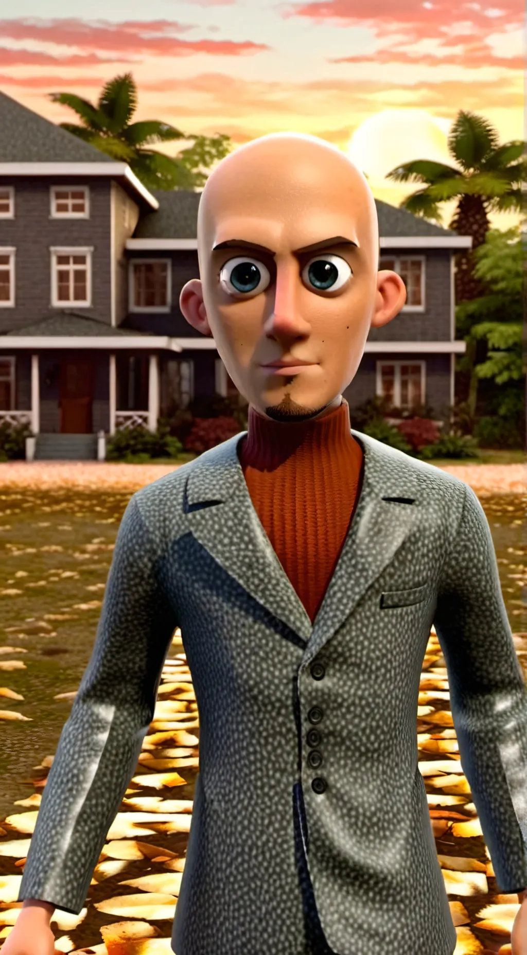 ai character: Mr red boy  neighb background