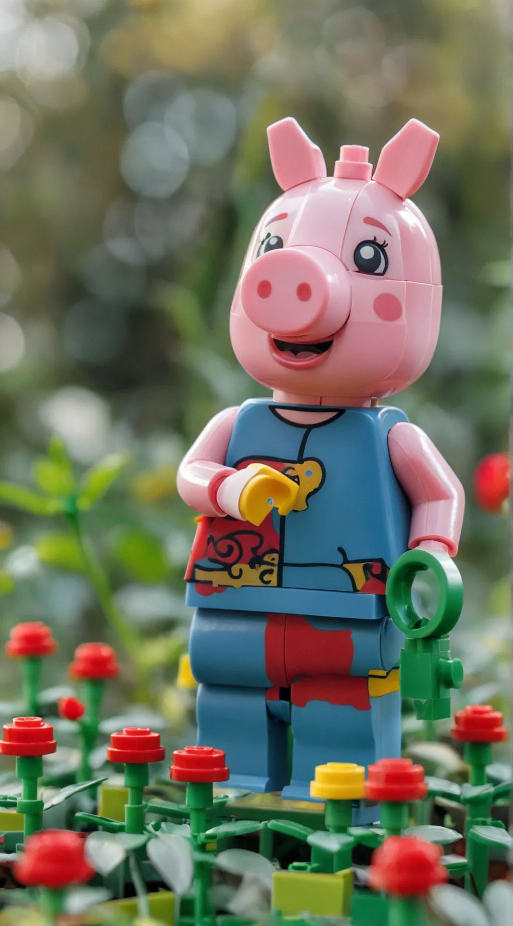 ai character: lego Peppa  background