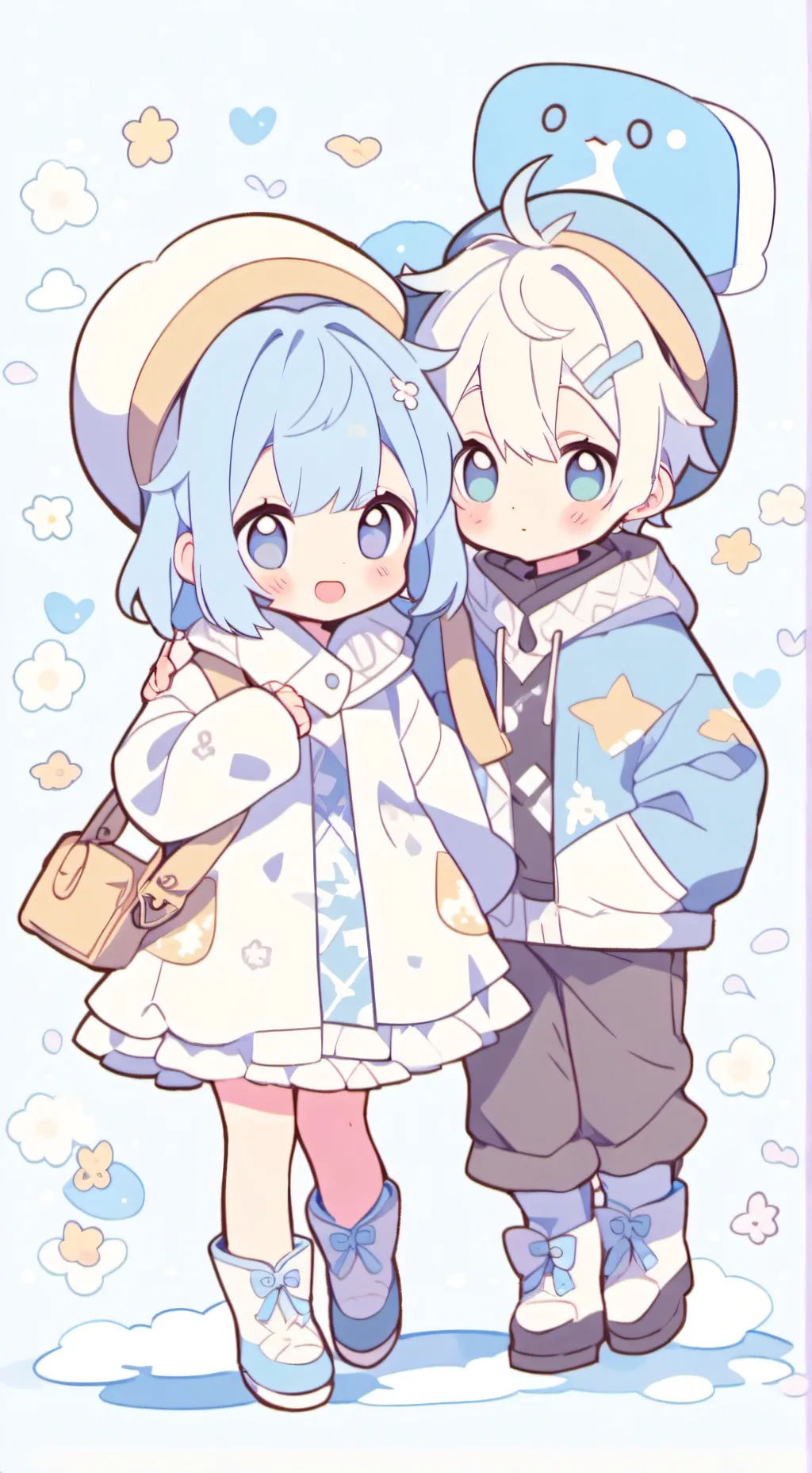 ai character: combis azules background