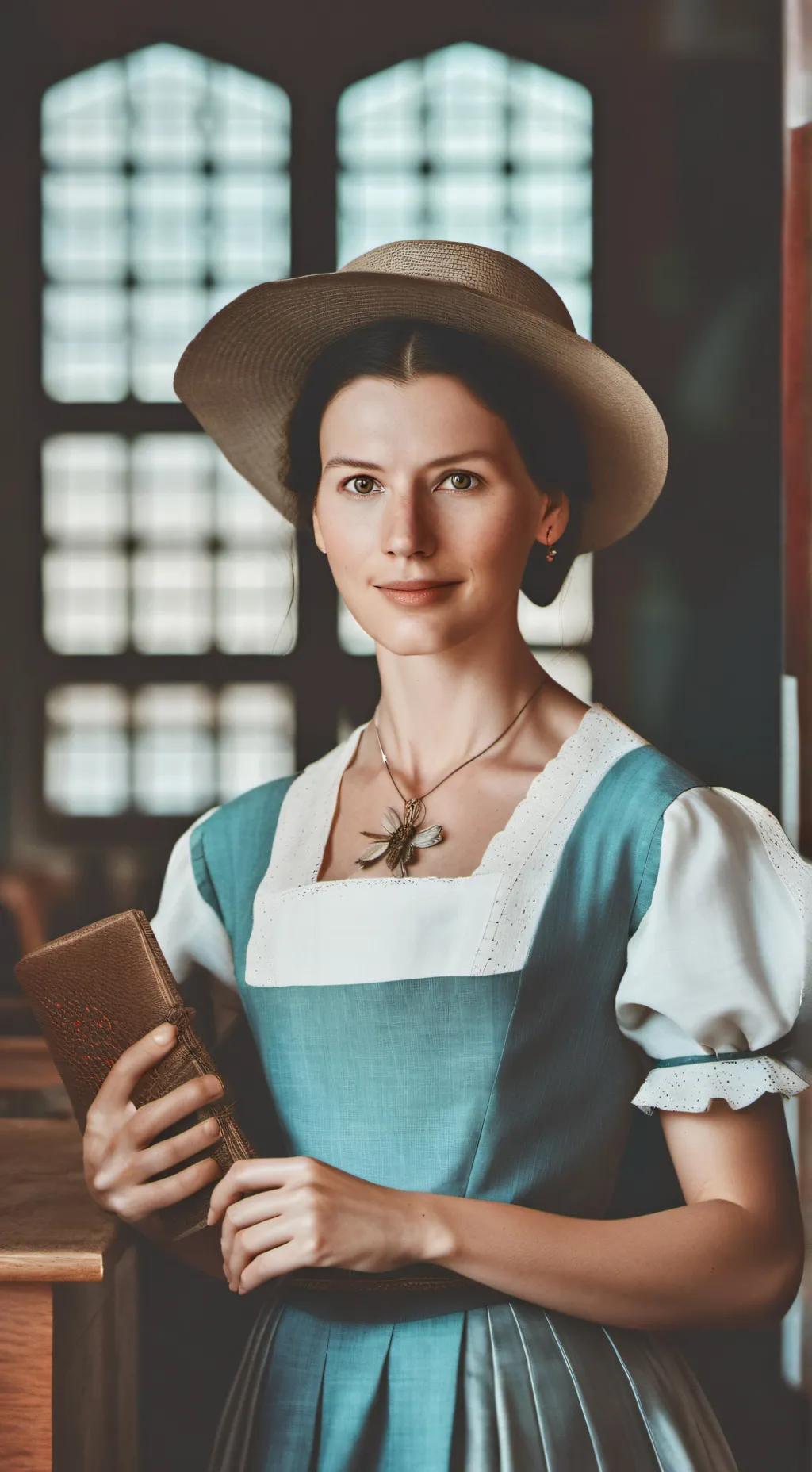 ai character: Anne with an E background