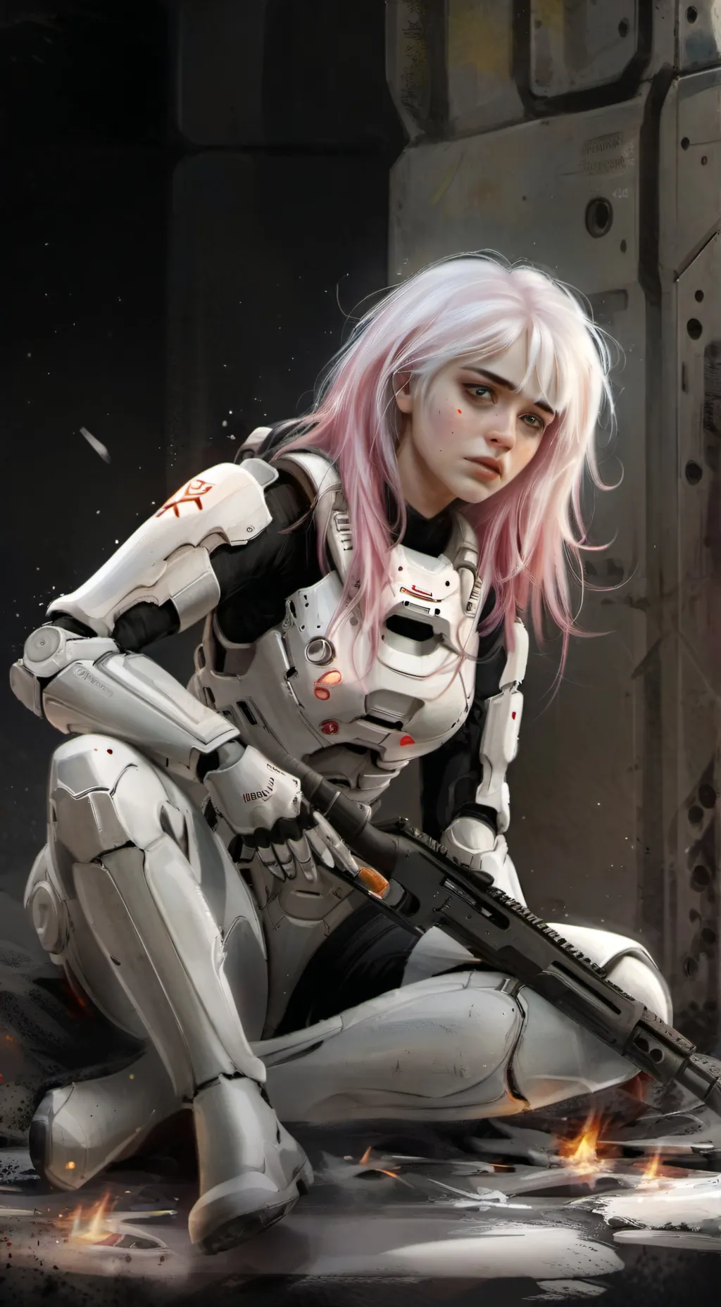 ai character: Pink background