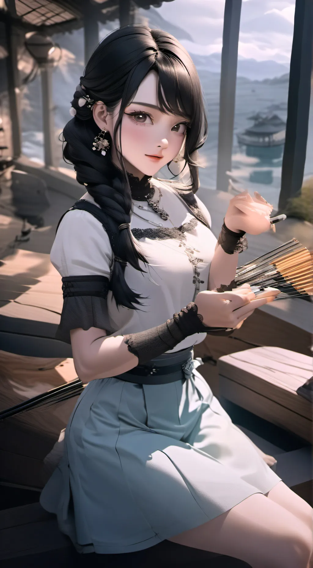 ai character: Akane  background