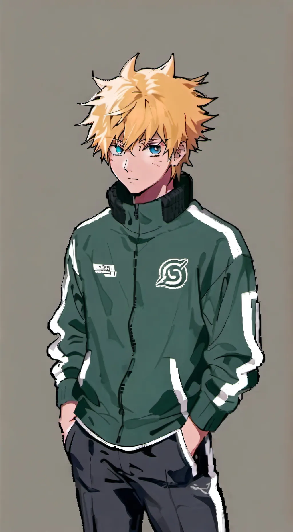 ai character:  naruto squidgame  background