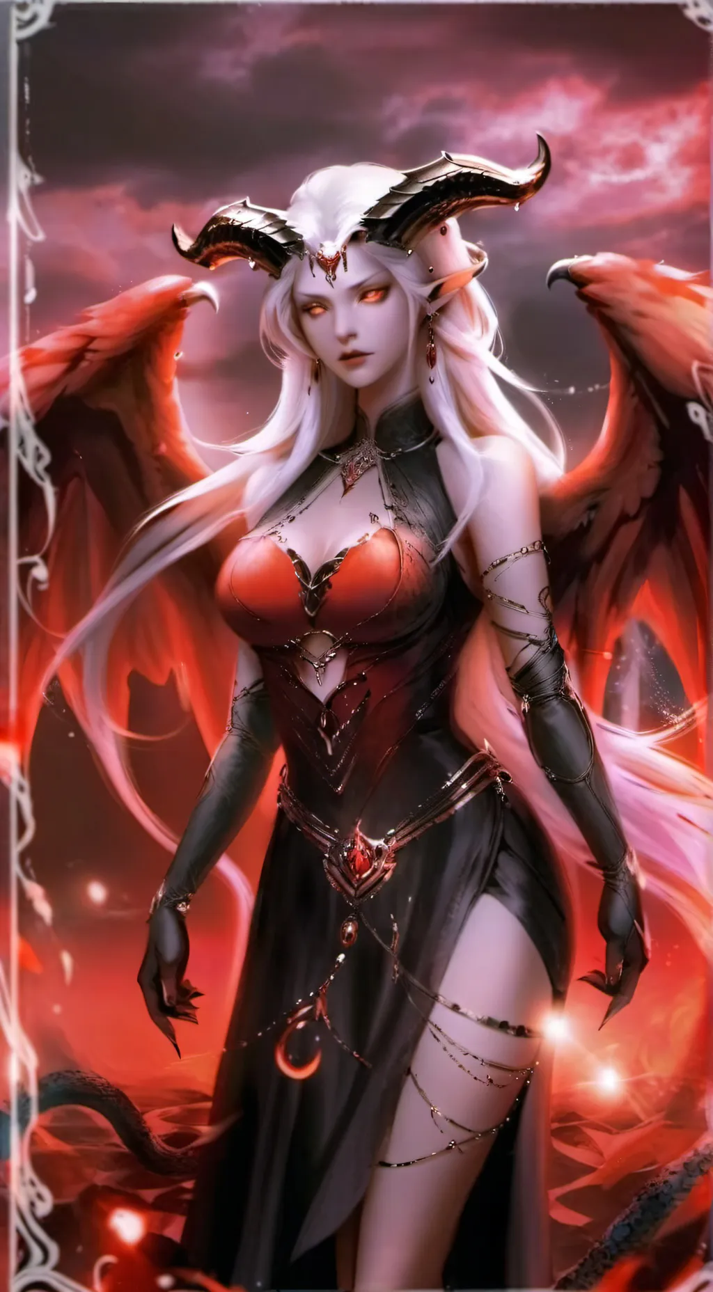 ai character: Demon girl background