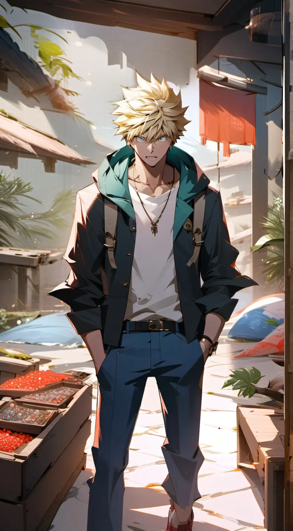 ai character: Bakugo Katsuki  background
