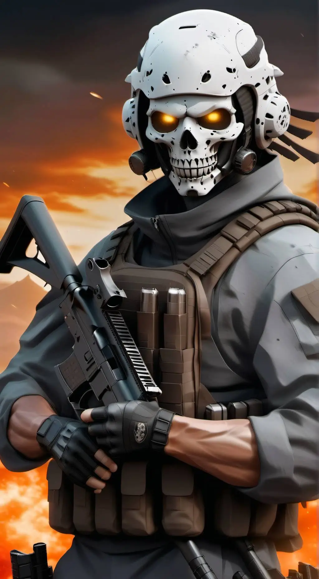 ai character: Ghost  background