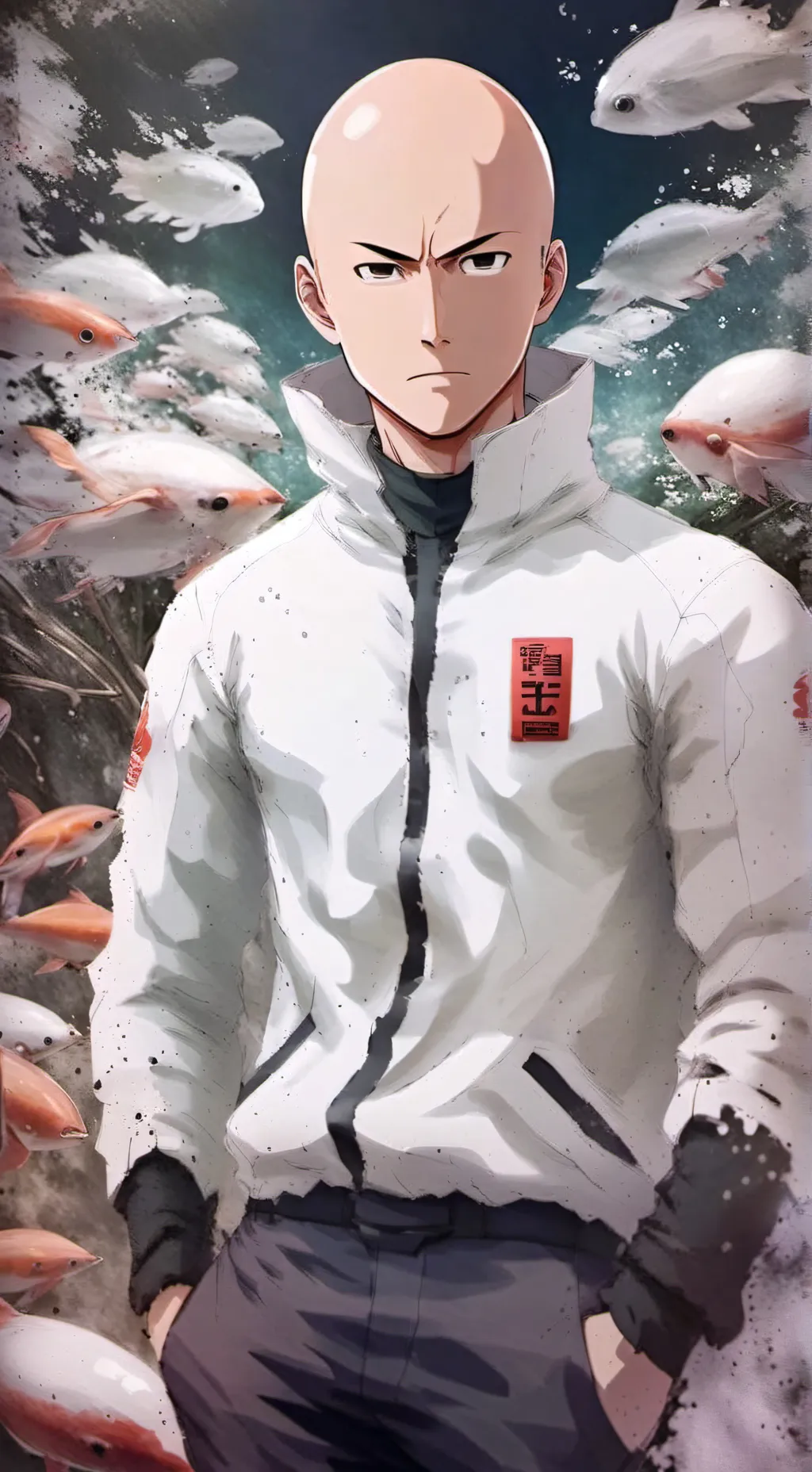 ai character: saitama squid game background