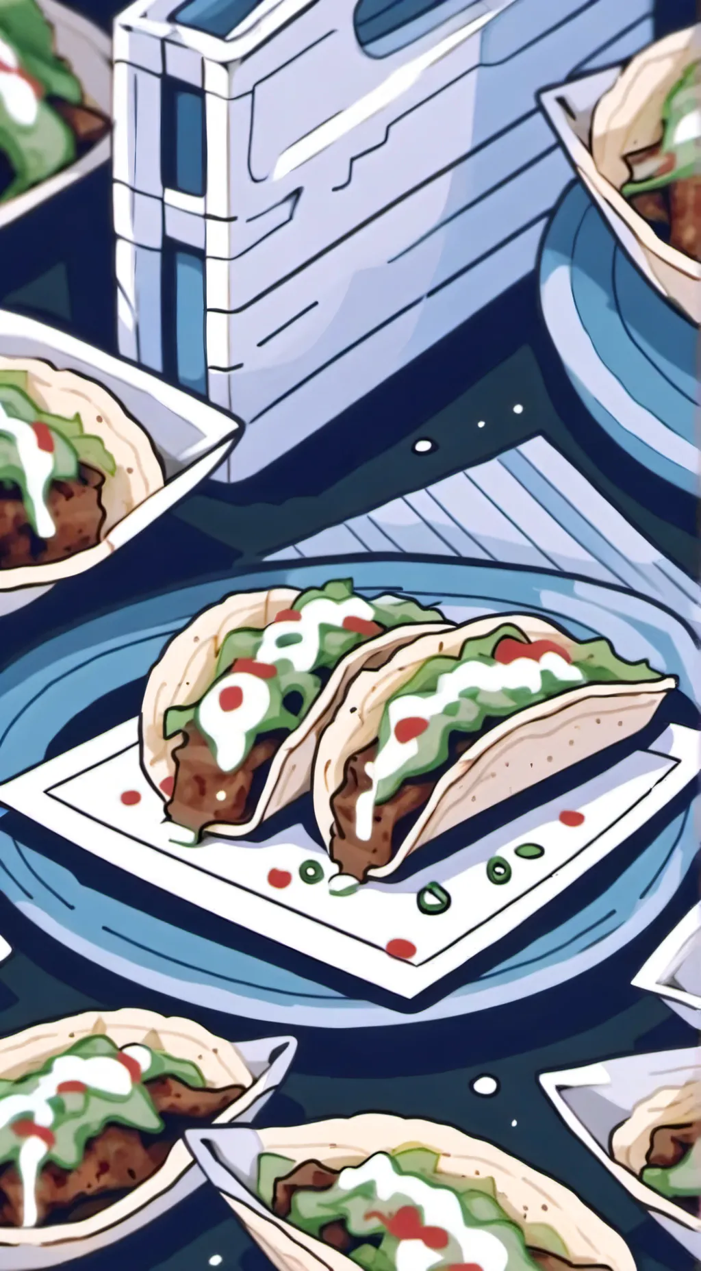 ai character: Cod (taco night)  background