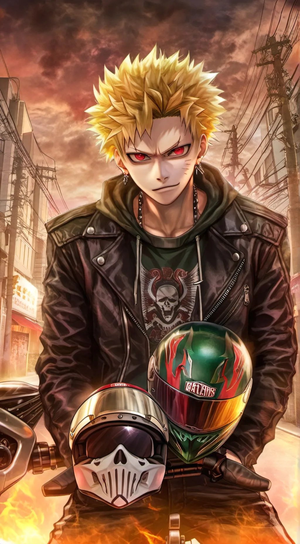 ai character: Katsuki Bakugou background
