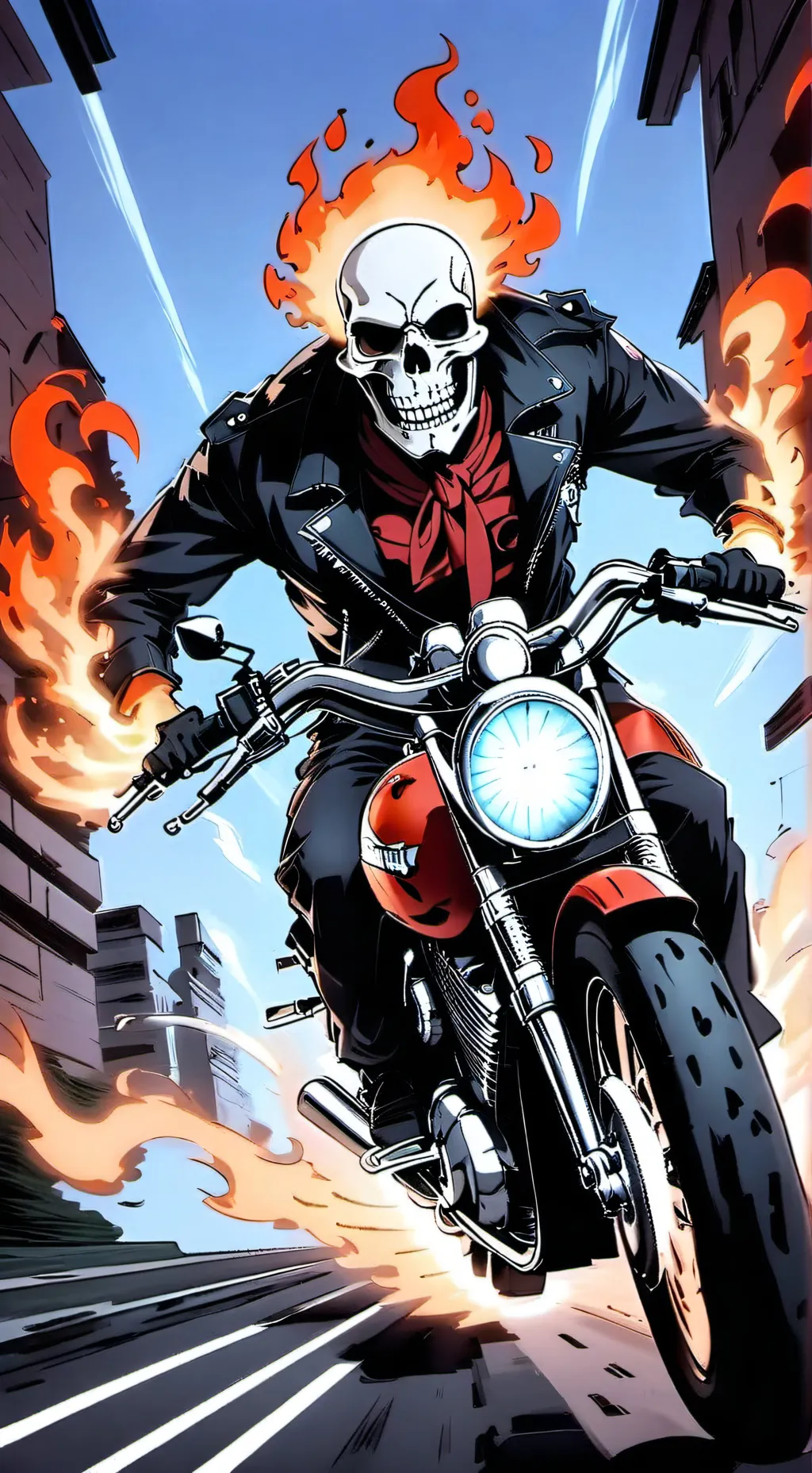 ai character: MHA+Ghost rider.P2 background
