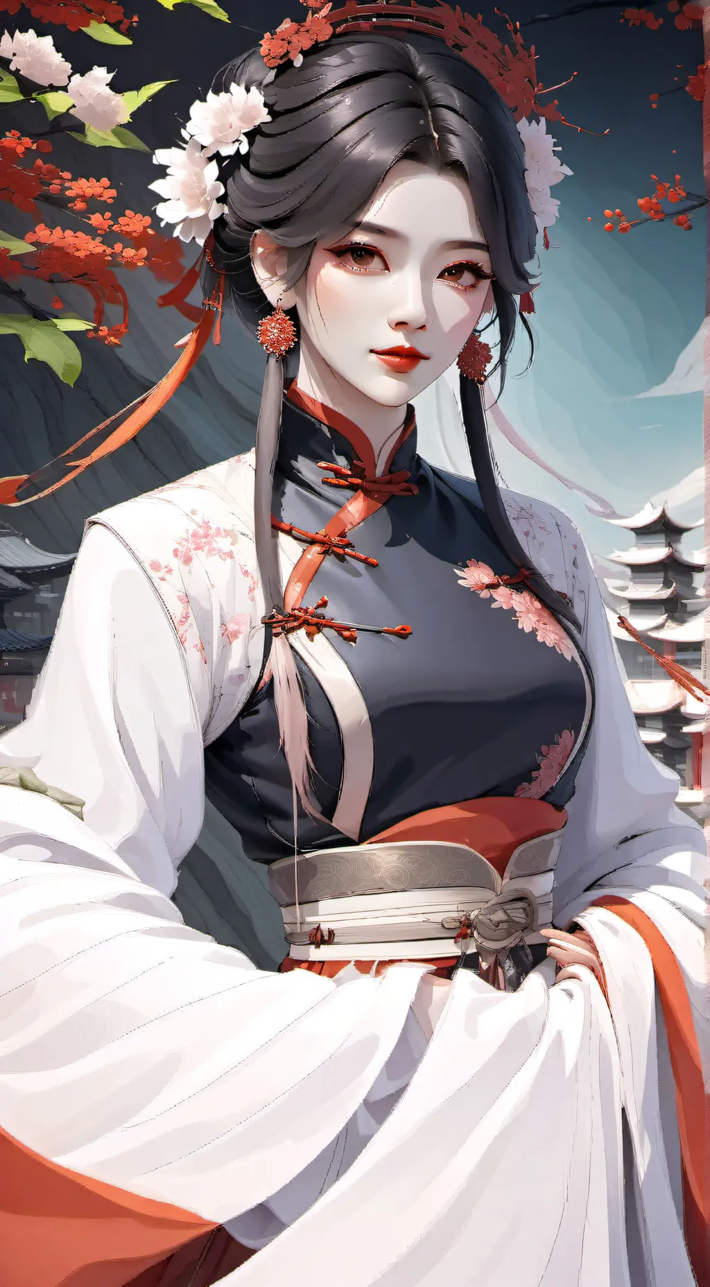 ai character: mujer china background